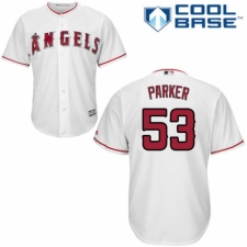 Men's Majestic Los Angeles Angels of Anaheim #53 Blake Parker Replica White Home Cool Base MLB Jersey