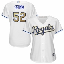 Women's Majestic Kansas City Royals #52 Justin Grimm Authentic White Home Cool Base MLB Jersey
