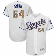 Men's Majestic Kansas City Royals #64 Burch Smith White Flexbase Authentic Collection MLB Jersey