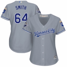Women's Majestic Kansas City Royals #64 Burch Smith Authentic Grey Road Cool Base MLB Jersey