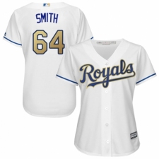 Women's Majestic Kansas City Royals #64 Burch Smith Authentic White Home Cool Base MLB Jersey