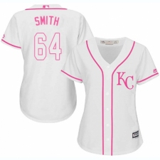 Women's Majestic Kansas City Royals #64 Burch Smith Replica White Fashion Cool Base MLB Jersey