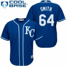 Youth Majestic Kansas City Royals #64 Burch Smith Authentic Blue Alternate 2 Cool Base MLB Jersey