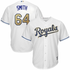 Youth Majestic Kansas City Royals #64 Burch Smith Authentic White Home Cool Base MLB Jersey