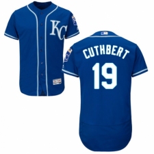 Men's Majestic Kansas City Royals #19 Cheslor Cuthbert Royal Blue Alternate Flex Base Authentic Collection MLB Jersey