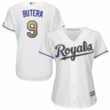 Women's Majestic Kansas City Royals #9 Drew Butera Authentic White Home Cool Base MLB Jersey