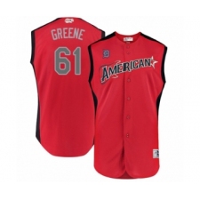 Men's Detroit Tigers #61 Shane Greene Authentic Red American League 2019 Baseball All-Star Jersey