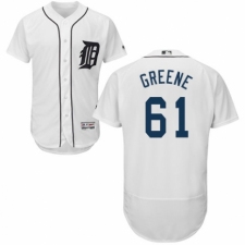 Men's Majestic Detroit Tigers #61 Shane Greene White Home Flex Base Authentic Collection MLB Jersey