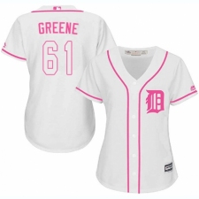 Women's Majestic Detroit Tigers #61 Shane Greene Authentic White Fashion Cool Base MLB Jersey
