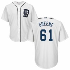 Youth Majestic Detroit Tigers #61 Shane Greene Authentic White Home Cool Base MLB Jersey