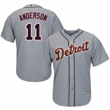 Men's Majestic Detroit Tigers #11 Sparky Anderson Replica Grey Road Cool Base MLB Jersey