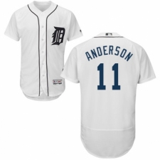 Men's Majestic Detroit Tigers #11 Sparky Anderson White Home Flex Base Authentic Collection MLB Jersey