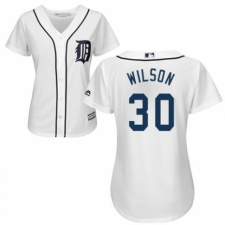Women's Majestic Detroit Tigers #30 Alex Wilson Replica White Home Cool Base MLB Jersey