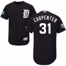 Men's Majestic Detroit Tigers #31 Ryan Carpenter Navy Blue Alternate Flex Base Authentic Collection MLB Jersey