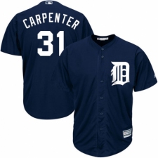 Men's Majestic Detroit Tigers #31 Ryan Carpenter Replica Navy Blue Alternate Cool Base MLB Jersey