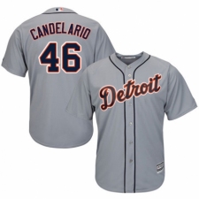 Youth Majestic Detroit Tigers #46 Jeimer Candelario Authentic Grey Road Cool Base MLB Jersey