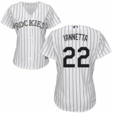 Women's Majestic Colorado Rockies #22 Chris Iannetta Authentic White Home Cool Base MLB Jersey