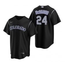 Men's Nike Colorado Rockies #24 Ryan McMahon Black Alternate Stitched Baseball Jersey