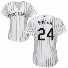 Women's Majestic Colorado Rockies #24 Ryan McMahon Authentic White Home Cool Base MLB Jersey
