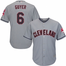 Men's Majestic Cleveland Indians #6 Brandon Guyer Replica Grey Road Cool Base MLB Jersey