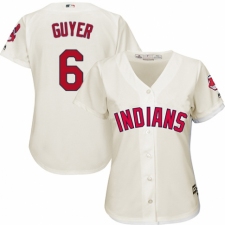 Women's Majestic Cleveland Indians #6 Brandon Guyer Authentic Cream Alternate 2 Cool Base MLB Jersey