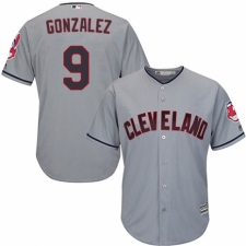 Men's Majestic Cleveland Indians #9 Erik Gonzalez Replica Grey Road Cool Base MLB Jersey