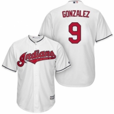 Men's Majestic Cleveland Indians #9 Erik Gonzalez Replica White Home Cool Base MLB Jersey