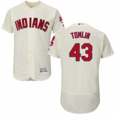 Men's Majestic Cleveland Indians #43 Josh Tomlin Cream Alternate Flex Base Authentic Collection MLB Jersey