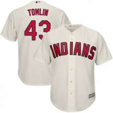 Youth Majestic Cleveland Indians #43 Josh Tomlin Authentic Cream Alternate 2 Cool Base MLB Jersey