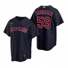 Men's Nike Cleveland Indians #59 Carlos Carrasco Navy Alternate Stitched Baseball Jersey