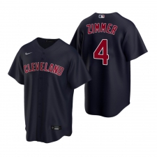 Men's Nike Cleveland Indians #4 Bradley Zimmer Navy Alternate Stitched Baseball Jersey