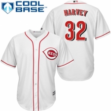 Men's Majestic Cincinnati Reds #32 Matt Harvey Replica White Home Cool Base MLB Jersey