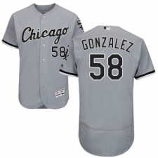 Men's Majestic Chicago White Sox #58 Miguel Gonzalez Grey Road Flex Base Authentic Collection MLB Jersey
