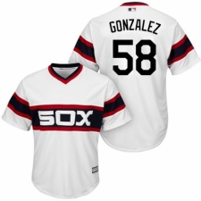 Men's Majestic Chicago White Sox #58 Miguel Gonzalez Replica White 2013 Alternate Home Cool Base MLB Jersey