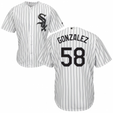 Men's Majestic Chicago White Sox #58 Miguel Gonzalez Replica White Home Cool Base MLB Jersey