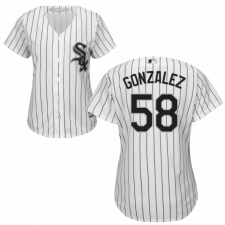 Women's Majestic Chicago White Sox #58 Miguel Gonzalez Authentic White Home Cool Base MLB Jersey