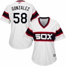 Women's Majestic Chicago White Sox #58 Miguel Gonzalez Replica White 2013 Alternate Home Cool Base MLB Jersey