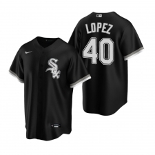 Men's Nike Chicago White Sox #40 Reynaldo Lopez Black Alternate Stitched Baseball Jersey