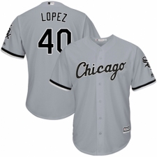 Youth Majestic Chicago White Sox #40 Reynaldo Lopez Replica Grey Road Cool Base MLB Jersey