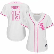 Women's Majestic Chicago White Sox #15 Adam Engel Replica White Fashion Cool Base MLB Jersey