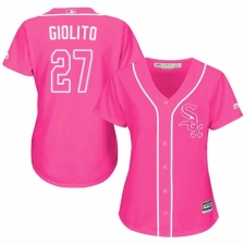 Women's Majestic Chicago White Sox #27 Lucas Giolito Authentic Pink Fashion Cool Base MLB Jersey