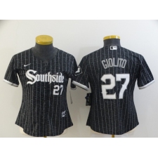 Women's Nike Chicago White Sox #27 Lucas Giolito Black City Player Jersey