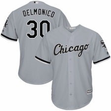 Men's Majestic Chicago White Sox #30 Nicky Delmonico Replica Grey Road Cool Base MLB Jersey