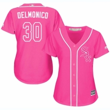 Women's Majestic Chicago White Sox #30 Nicky Delmonico Authentic Pink Fashion Cool Base MLB Jersey