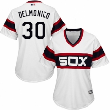 Women's Majestic Chicago White Sox #30 Nicky Delmonico Authentic White 2013 Alternate Home Cool Base MLB Jersey