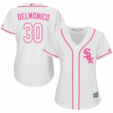 Women's Majestic Chicago White Sox #30 Nicky Delmonico Authentic White Fashion Cool Base MLB Jersey