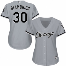 Women's Majestic Chicago White Sox #30 Nicky Delmonico Replica Grey Road Cool Base MLB Jersey
