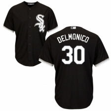Youth Majestic Chicago White Sox #30 Nicky Delmonico Authentic Black Alternate Home Cool Base MLB Jersey