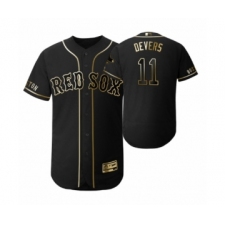 Men's 2019 Golden Edition Boston Red Sox Black #11 Rafael Devers Flex Base Jersey