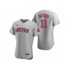 Men's Boston Red Sox #11 Rafael Devers Nike Gray Authentic Road Jersey
